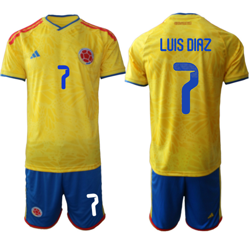 Men colombia home #7 style 2026 World Cup Soccer jersey->colombia jersey->Soccer Country Jersey